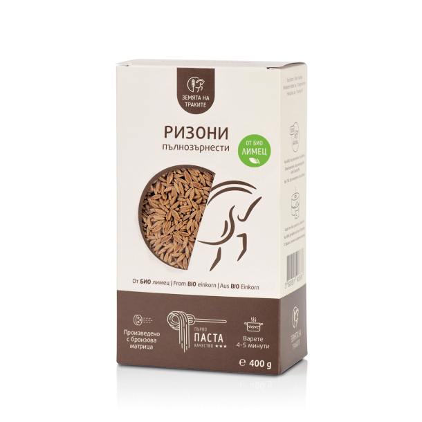 Пълнозърнеста паста ризони (арпа) от БИО лимец, 400 г