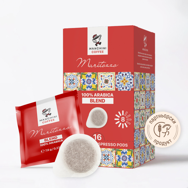 Кафе Manchini на дози Maritozzo, Blend, 16 бр. (червено)