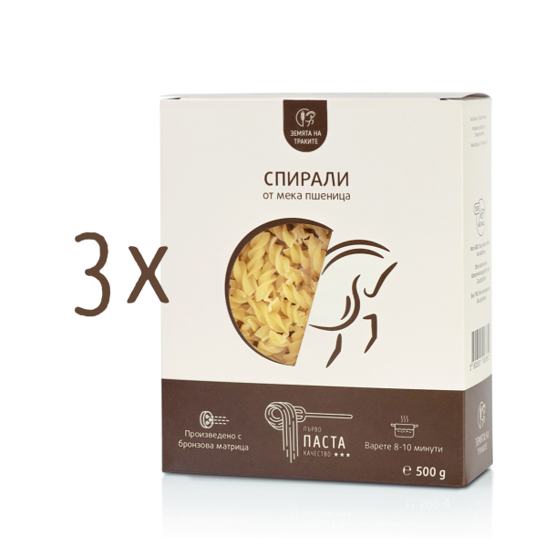 Паста спирали - пакет от 3 бр.